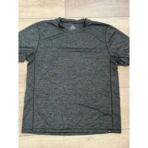 PrAna Shirt Mens Large Black Grey Short Sleeve Breathe Outdoors Lightweight